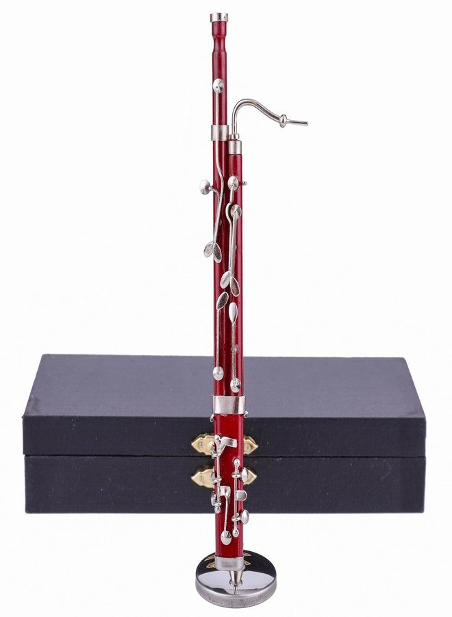 Dselvgvu Miniature Bassoon with Stand and Case Mini Musical Instrument Bassoon Replica Collectible Figurines Dollhouse Accessories Model Home Decoration Display Ornament (6.12") - Image 4